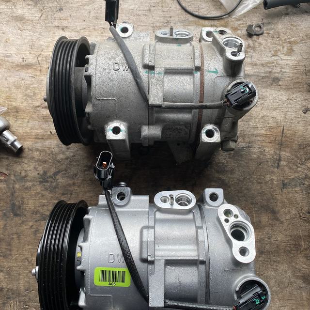 A/C compressors on the workbench