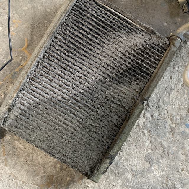 Old condenser removed from a car